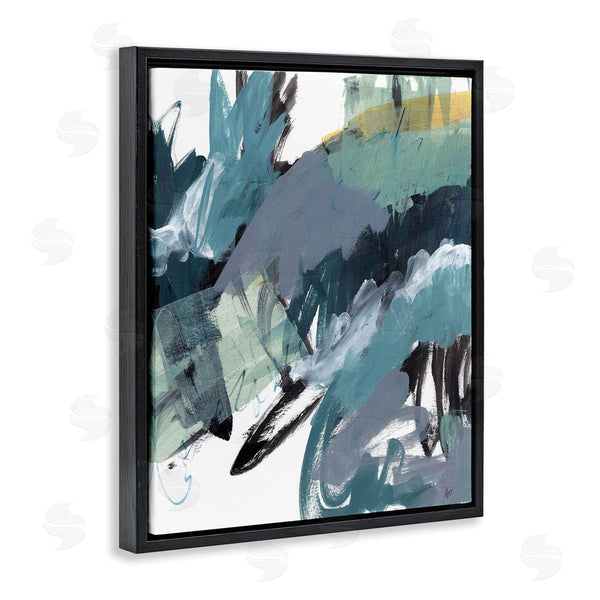 Stupell Industries Ann Thompson Nemcosky | Chaotic Paintbrush Strokes Abstract Green Blue Wall Art