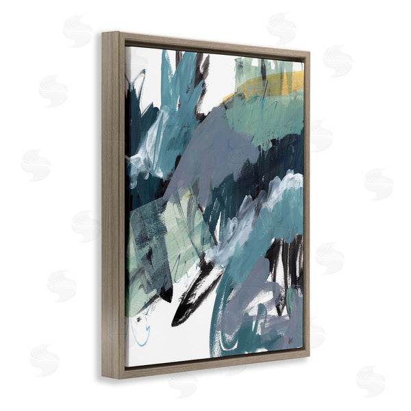 Stupell Industries Ann Thompson Nemcosky | Chaotic Paintbrush Strokes Abstract Green Blue Wall Art
