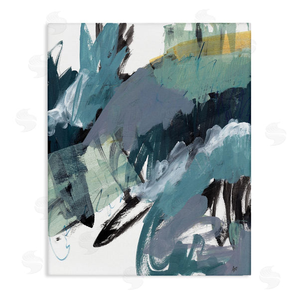 stupell industries Ann Thompson Nemcosky | Chaotic Paintbrush Strokes Abstract Green Blue Wall Art