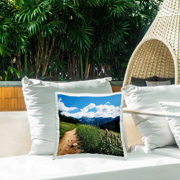 Stupell Industries Anna Coppel | Cloudy Mountain Trail Printed Throw Pillow