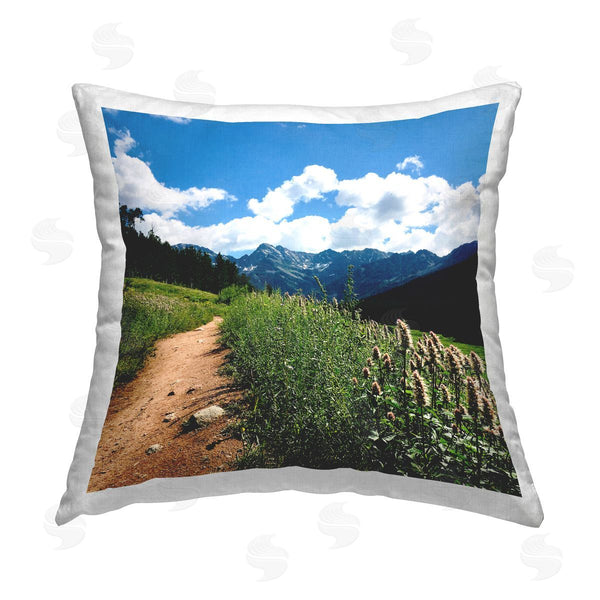 stupell industries Anna Coppel | Cloudy Mountain Trail Printed Throw Pillow