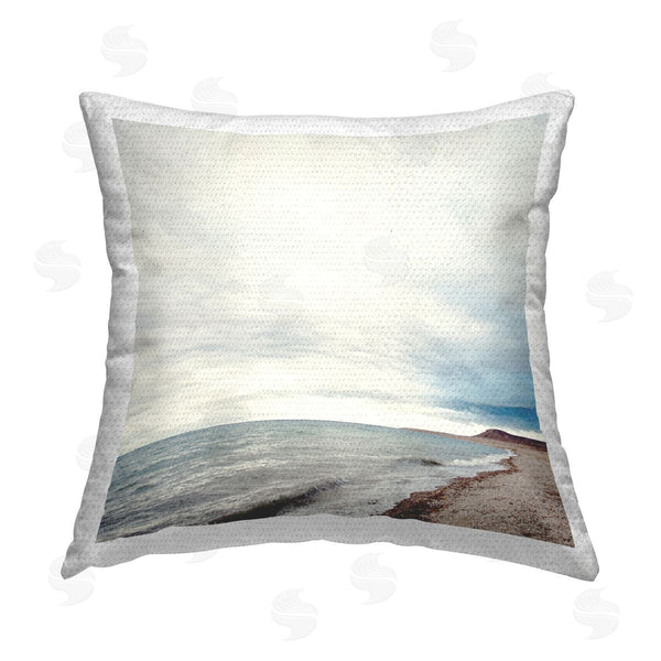 Stupell Industries Anna Coppel | Nautical Beach Horizon Printed Throw Pillow