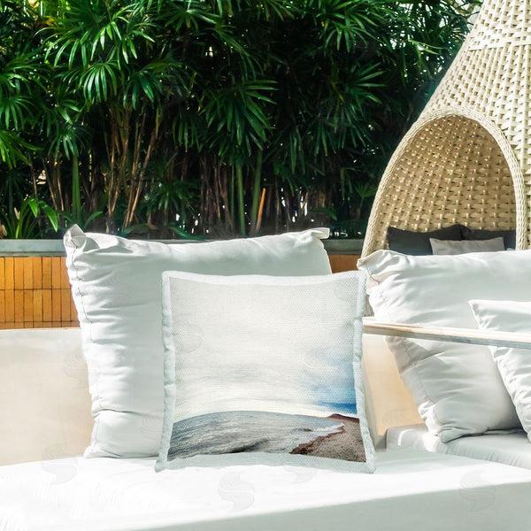 Stupell Industries Anna Coppel | Nautical Beach Horizon Printed Throw Pillow