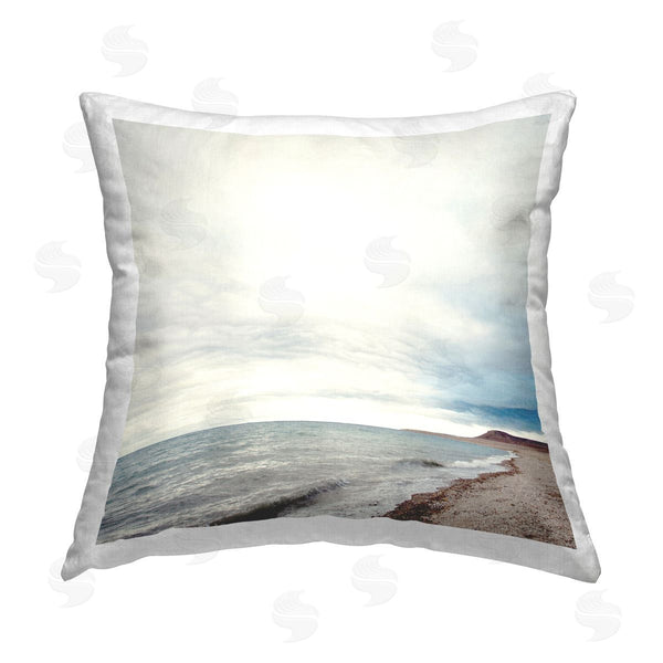 stupell industries Anna Coppel | Nautical Beach Horizon Printed Throw Pillow