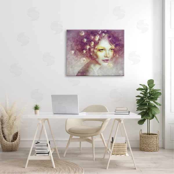 Stupell Industries Anna Dittman | Lily Of Valley Flower Blossom Hair Woman Yellow Accent Wall Art