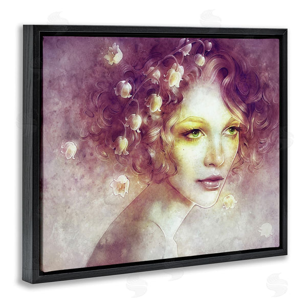 Stupell Industries Anna Dittman | Lily Of Valley Flower Blossom Hair Woman Yellow Accent Wall Art