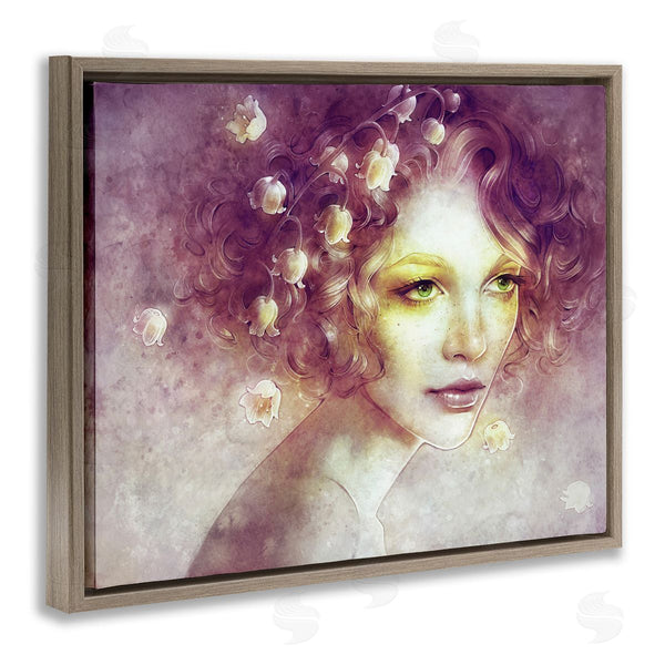 Stupell Industries Anna Dittman | Lily Of Valley Flower Blossom Hair Woman Yellow Accent Wall Art
