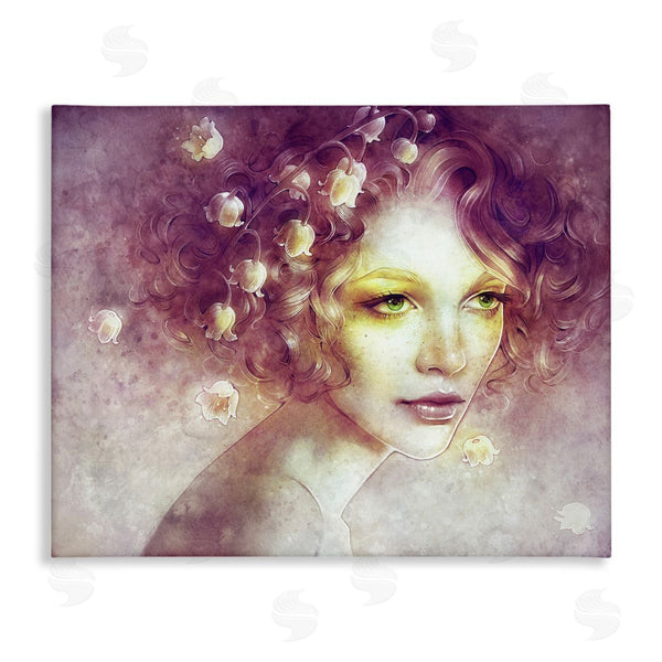 stupell industries Anna Dittman | Lily Of Valley Flower Blossom Hair Woman Yellow Accent Wall Art