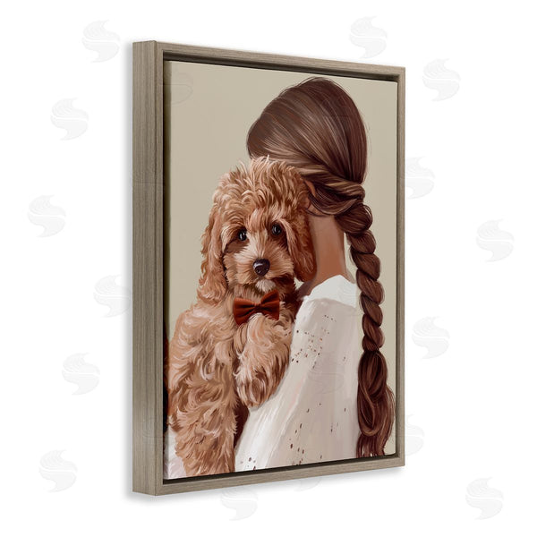 Stupell Industries Anna Lischenko | Girl And Puppy Friendship