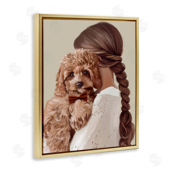 Stupell Industries Anna Lischenko | Girl And Puppy Friendship