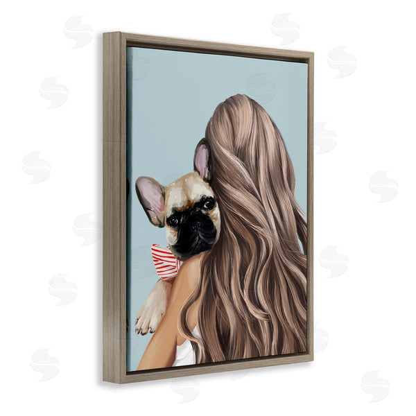 Stupell Industries Anna Lischenko | Girl With Frenchie Dog
