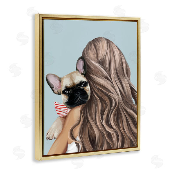 Stupell Industries Anna Lischenko | Girl With Frenchie Dog