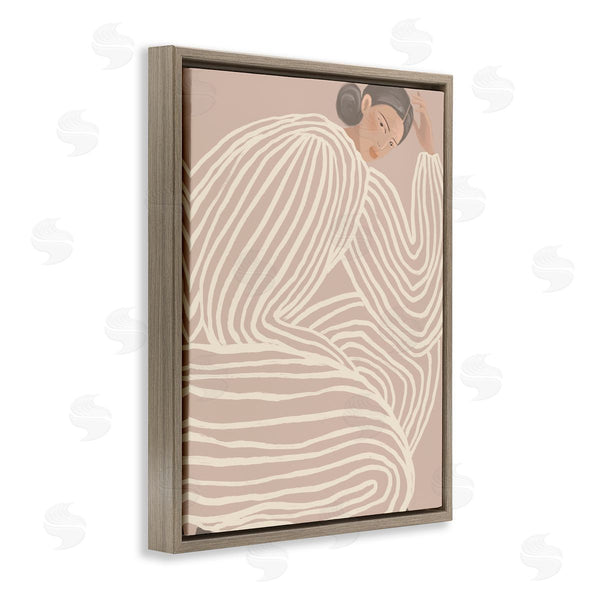 Stupell Industries Anna Lischenko | Minimalist Lady In Stripes