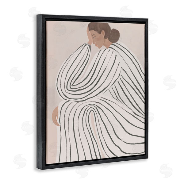 Stupell Industries Anna Lischenko | Neutral Lady In Stripes