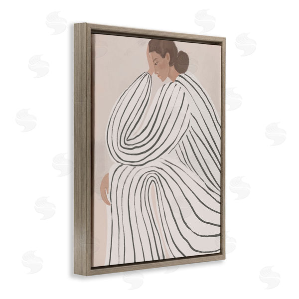 Stupell Industries Anna Lischenko | Neutral Lady In Stripes