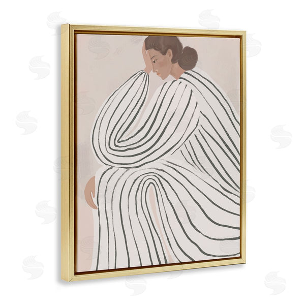 Stupell Industries Anna Lischenko | Neutral Lady In Stripes