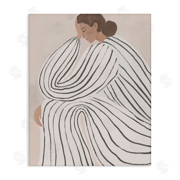 stupell industries Anna Lischenko | Neutral Lady in Stripes