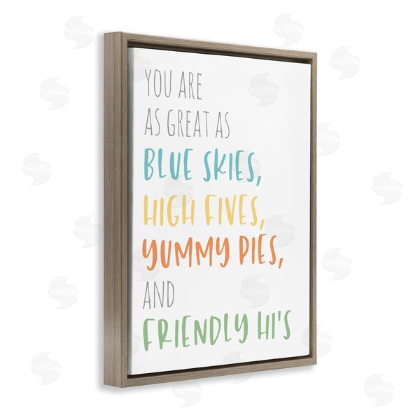 Stupell Industries Anna Quach | As Great As Blue Skies Motivational Kid's Phrase Wall Art