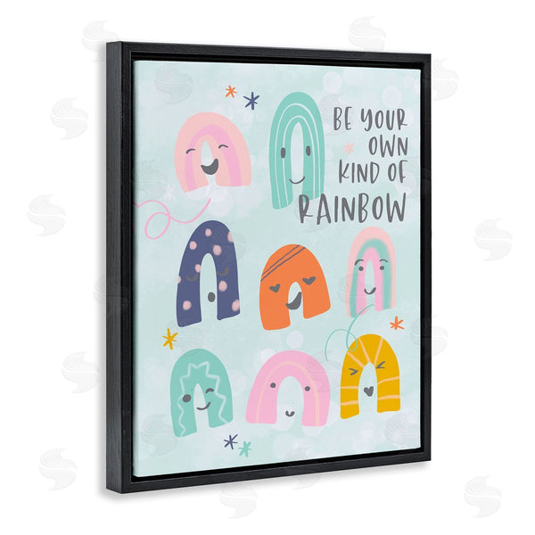 Stupell Industries Anna Quach | Be Your Own Rainbow Phrase Playful Kid's Illustration Wall Art