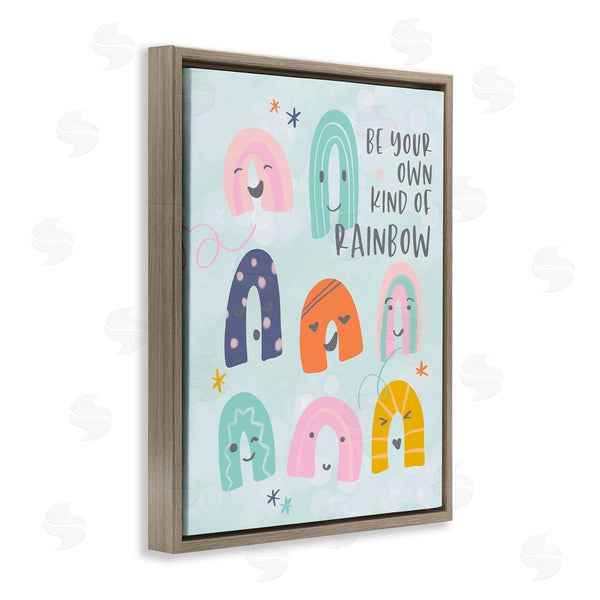 Stupell Industries Anna Quach | Be Your Own Rainbow Phrase Playful Kid's Illustration Wall Art