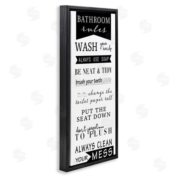 Stupell Industries Anna Quach | Black Bathroom Rules Wall Art