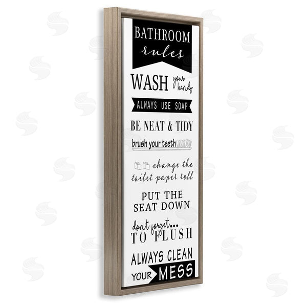 Stupell Industries Anna Quach | Black Bathroom Rules Wall Art