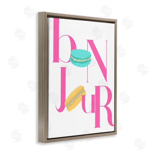 Stupell Industries ANNA QUACH | Bonjour Macarons Typography