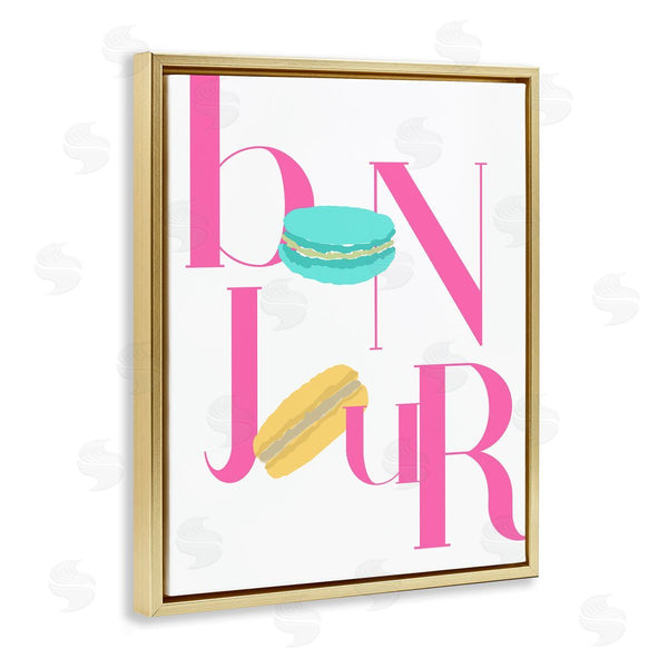 Stupell Industries ANNA QUACH | Bonjour Macarons Typography