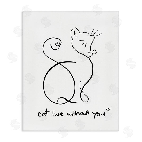 stupell industries Anna Quach | Cat Live Without You Phrase Feline Pet Pun Wall Art