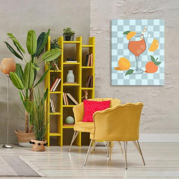 Stupell Industries Anna Quach | Checkered Fruity Cocktail Wall Art
