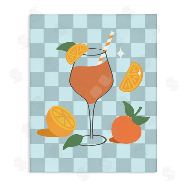 stupell industries Anna Quach | Checkered Fruity Cocktail Wall Art