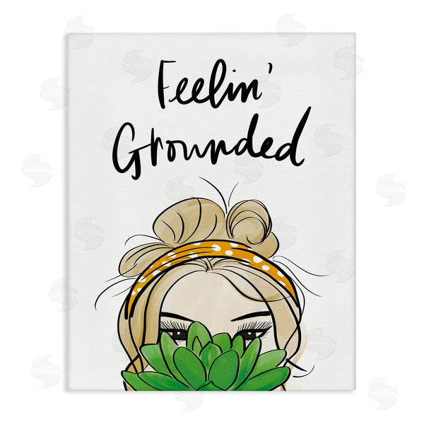 stupell industries Anna Quach | Feelin' Grounded Phrase Woman With Plant