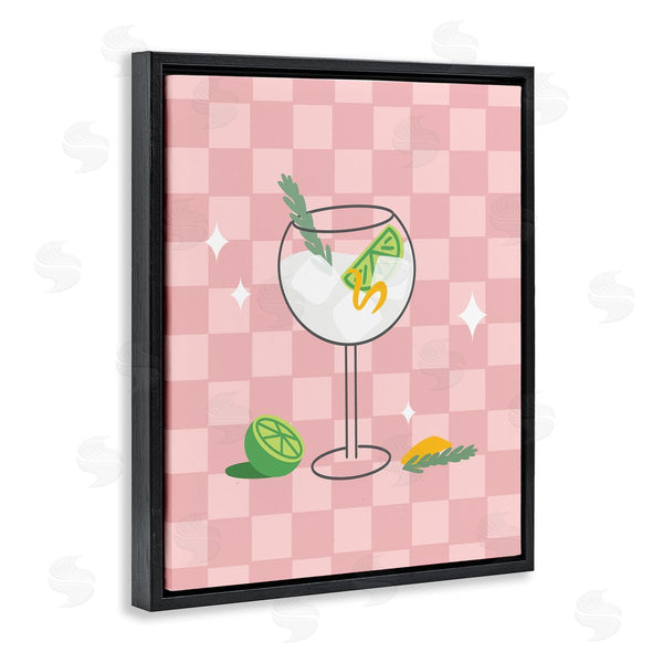 Stupell Industries Anna Quach | Gin & Tonic On Checkered Wall Art