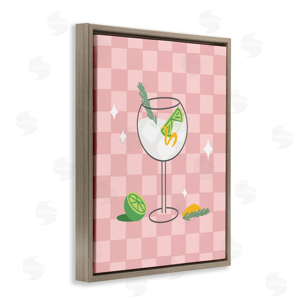 Stupell Industries Anna Quach | Gin & Tonic On Checkered Wall Art