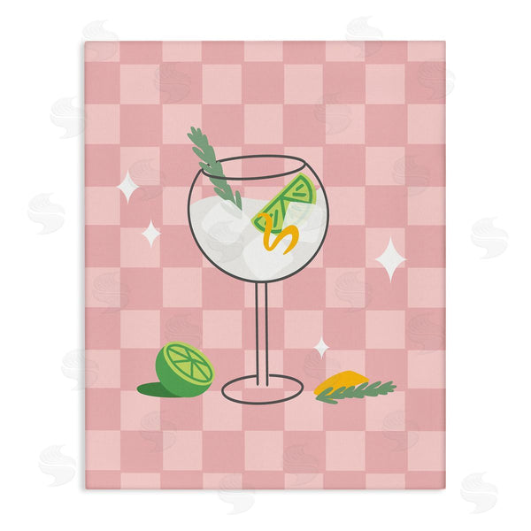 stupell industries Anna Quach | Gin & Tonic on Checkered Wall Art