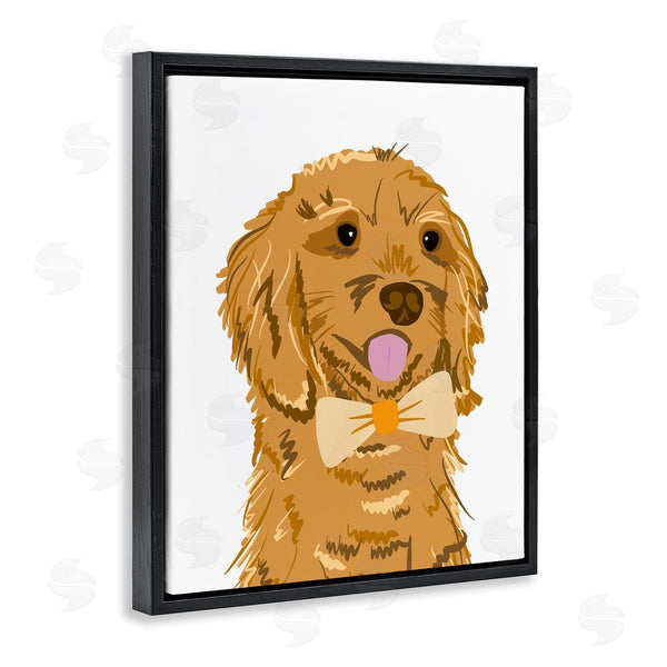 Stupell Industries Anna Quach | Golden Retriever Puppy Bowtie Pet Wall Art