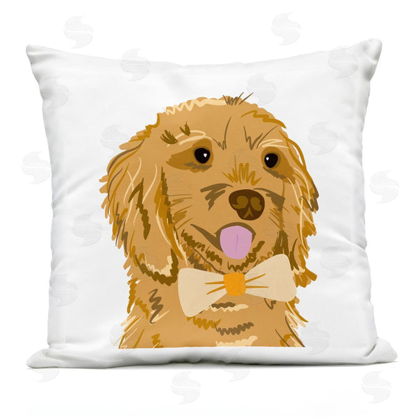 Stupell Industries Anna Quach | Happy Retriever Dog Bowtie Printed Throw Pillow