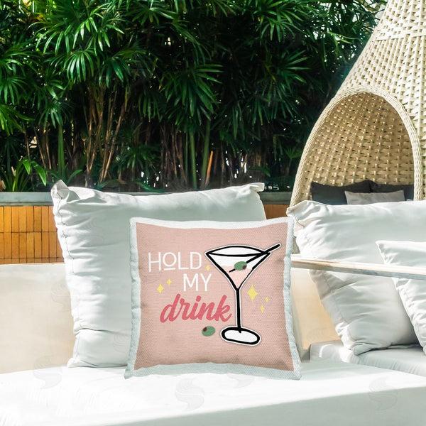 Stupell Industries Anna Quach | Hold My Drink Phrase Printed Throw Pillow