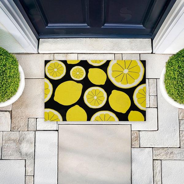 Stupell Industries Anna Quach | Lemon Squeezy Pattern Non-Woven Door Mat