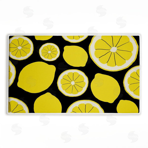 stupell industries Anna Quach | Lemon Squeezy Pattern Plush Bath Mat