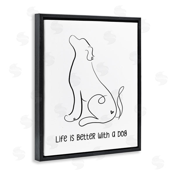 Stupell Industries Anna Quach | Life's Better With Dog Minimal Pet Line Drawing Wall Art