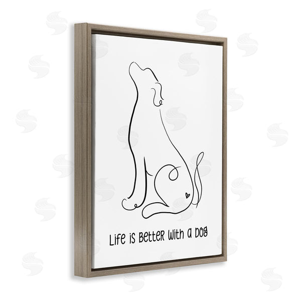 Stupell Industries Anna Quach | Life's Better With Dog Minimal Pet Line Drawing Wall Art