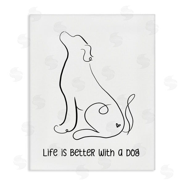 stupell industries Anna Quach | Life's Better With Dog Minimal Pet Line Drawing Wall Art