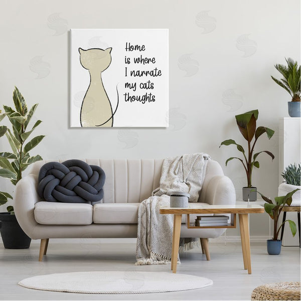 Stupell Industries Anna Quach | Narrate My Cats Thoughts Phrase Wall Art