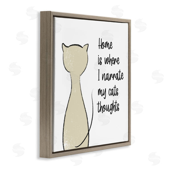 Stupell Industries Anna Quach | Narrate My Cats Thoughts Phrase Wall Art