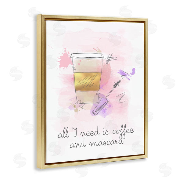 Stupell Industries Anna Quach | Need Coffee And Mascara Wall Art