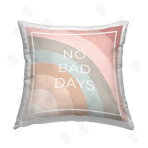 Stupell Industries Anna Quach | No Bad Days Rainbow Printed Throw Pillow