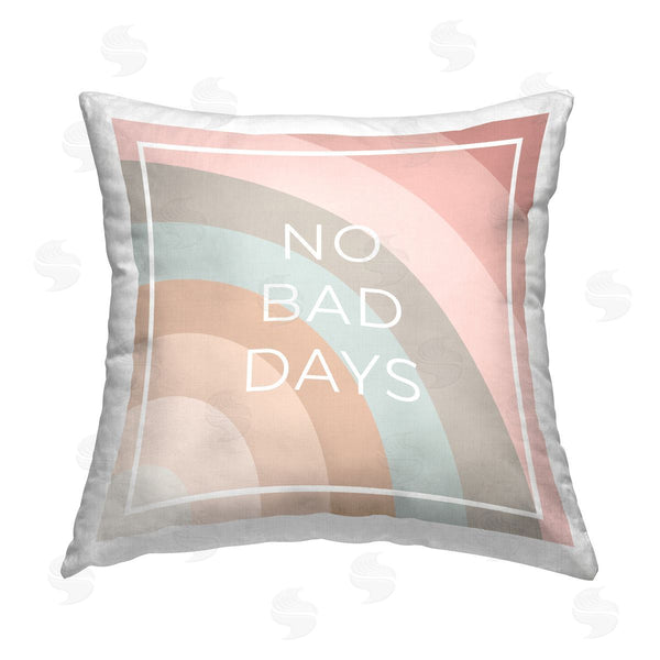 stupell industries Anna Quach | No Bad Days Rainbow Printed Throw Pillow