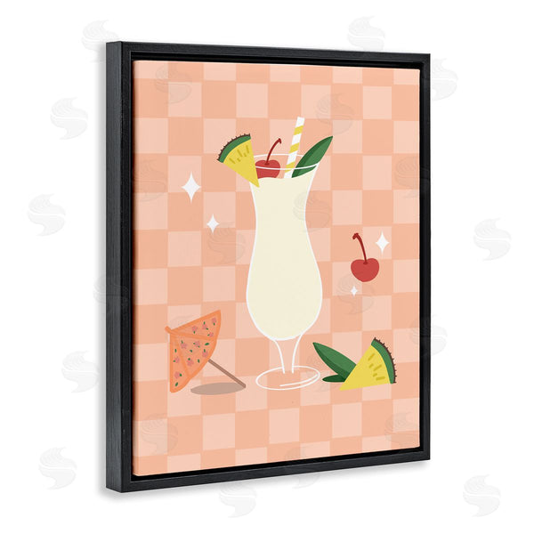 Stupell Industries Anna Quach | Pina Colada On Checkered Wall Art