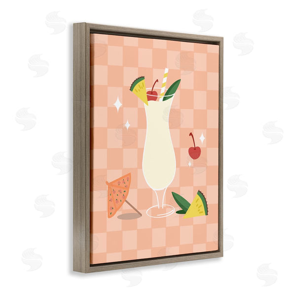 Stupell Industries Anna Quach | Pina Colada On Checkered Wall Art